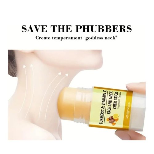 Turmeric & Vitamin C Face And Neck Cream Stick on the Go Deeply Moisturize And Rejuvenate Neck Skin (Face and Neck Stick)