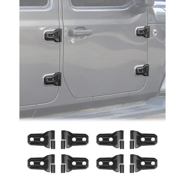JeCar Door Hinge Cover Trim Exterior Accessories Compatible with Jeep Wrangler JL JLU 2018-2023 & Gladiator JT Truck 2020-2023, Matte Black