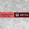 OZER Tattoo Ink Cups with Stable Base and 200pcs Tattoo Ink Cup Skull Disposable Silicone Tattoo Pigment Cup Partially Transparent