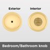 Kwikset Juno Interior Privacy Door Knob with Lock, Door Handle For Bathroom and Bedroom, Polished Brass Keyless Turn Lock Doorknob