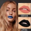 3 PCS Dark Purple Blue Black Matte Liquid Lipstick for Women,Velvet Silky Black Lip Gloss Stain Set,Non Stick Cup Long Lasting Smudge Proof Matte Lipgloss Set for Halloween Christmas Goth Makeup