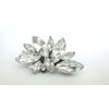 Generic Small blue or clear rhinestone flower alligator hair clip for fine thin hair (Primary color: Blue)