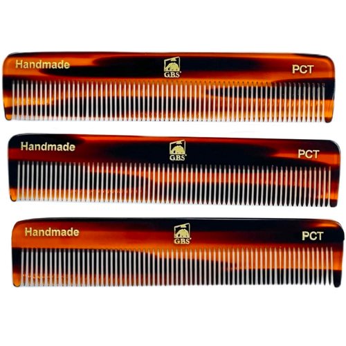 G.B.S PCT Pocket Hair Comb - 5 Inch, Tortoise - Pack of 3 - Great for All Hair Types - Fine Comb Teeth for Thin to Medium Hair - Durable for Every Day Hair Styling and Dressing
