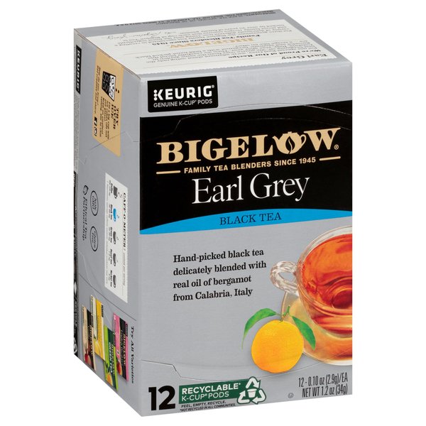 Bigelow Tea Earl Grey Black Tea Keurig K-Cup Pods, Caffeinated Tea Keurig Tea Pods, 12 Count Box (Pack of 6), 72 Total K-Cup Pods