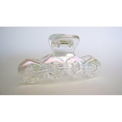 Generic Clear transparent iridescent design hair claw clip for long fine hair