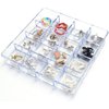 carrotez Stackable Jewelry Organizer Tray, 16 Grid, Clear Plastic Drawer Organizer for Makeup, Accessories, Desk, Vanity