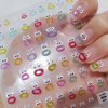 New 5D Embossed Nail Art Stickers Sausage Mouth Big Lips Design Self Adhesive Nail Art Stickers Bad Girl Cool Girl Nail Art Stickers for Women, Girls, Kids (2 Sheets)+ Multifunctional Nail Tweezers