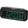JENSEN JCR-206 Digital AM/FM Dual Alarm Clock Radio, Simple, Sleek Design with Large 1.8” Green LED Display, Aux Input, and Built-in Speaker