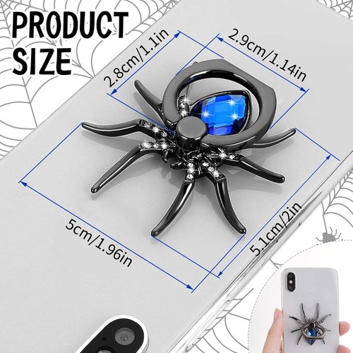 XiXiYang Metallic Spider Phone Ring Holder Grip, 2 pcs Spider Phone Based Holder Stand for Desk-Expandable Phone Grip Stand with 360° Rotatable Phone Ring Holde Compatible with All Smartphone