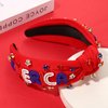 mokkia 4th of July Headband for Women American Flag Star Knotted Headbands Red White and Blue Rhinestone Crystal Top Knot Headbands Patriotic 4th of July Accessories Party Favors (American Red)