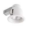 Globe Electric 90671 5" Rust Proof Indoor/Outdoor Ridged Baffle Round Trim Recessed Lighting Kit, White, Easy Install Push-N-Click Clips, 4.5" Hole Size, Dimmable, Porch Light, Bulb Not Included