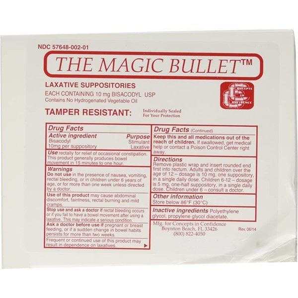 The Magic Bullet Suppositories - 4/Sleeves of 5 (Total of 20)