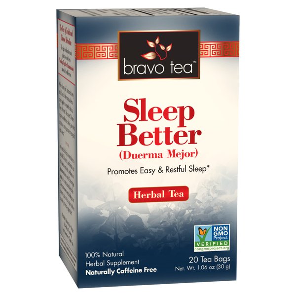 Bravo Tea Sleep & Renew Herbal Tea Caffeine Free, 20 Tea Bags