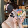 Colorful Hair Claw Clips Plush Hair Clips,Fluffy Plush Hair Claw Clips Girls Hair Barrettes,Thick Hair Nonslip Hair Clips Banana Jaw Clips Hair Clips, Hair Accessories