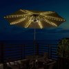 Patio Umbrella Lights Cordless Lighting with Remote Control 8 Brightness Mode LED Patio Light Wireless Battery Operated Waterproof for Patio Backyard Umbrella Outdoor Garden Decor