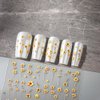 5Sheet 5D Embossed Relief Nail Design Kit Flower Nail Stickers For Nail Art,White Daisy Nail Art Stickers Spring Summer Colorful Floral Nail Decals For Nail Art Black Jelly Blossom Petals Nail Sticker