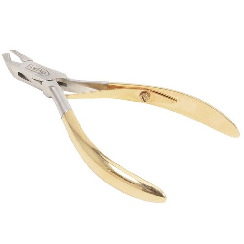 ForPro Gold Cuticle Nipper ¼ Jaw, Stainless Steel Precision Blades, for Trimming Cuticles & Hangnails