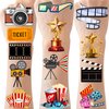 CupaPlay 240 Movie Night Tattoos Temporary Stickers Hollywood Movie Theme Party Supplies Decorations Favors Birthday Goodie Bag Stuffers Favors Prize(24 Sheets)