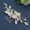 100% Handmade Soft Polymer Clay Flower Wedding Hair Combs Classical Crystal Pearl Wedding Hair Accessories Silver Bridal Hair Comb Jewelry