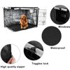 Senmortar Double Door Dog Crate Cover Wire Dog Cage Cover Waterproof Durable Lightweight 420D Polyester Pet Kennel Cover Indoor Outdoor Protection Cage Covers for Dog Crates Black 42 inches
