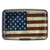 ELFISH Mini RFID Aluminum Wallet Credit Cards Holder Business Card Case Metal ID Case for Men Women (Flag)