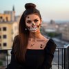 Skull Tattoo Halloween Temporary Face Tattoos for Men and Women, Adult, Skeleton Mouth Tattoo Spider Web Face Sticker 4 Sheets, Horror Zombie Makeup Kit, Scary Halloween Face Decals