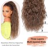 Violet Light Brown Ponytail Extension for Women 26 Inch Long Curly Drawstring Ponytail Extension for Women Instant Wavy Clip in Ponytail Hair Extensions Brown Hair Extension (Chestnut Brown)