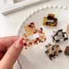 6 Pcs Small Square Hair Claw Clips Non Slip Hair Clamps Tortoiseshell Acetate Leopard Jaw Clip Celluloid French Hair Barrettes for Women Girls