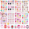 Saviland Press on Nails for Kids 7-day Styling: 168PCS Kids Press on Nails for Girls Colorful Patterns Full Cover Short Square Fake Nails False Nail Art Set Gifts 8-12 Years Easter Child Home DIY