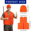 Jiuguva 6 Pcs Blaze Orange Vest Hunting Hat Vest and Cap for Men Women Outdoor Sports Traffic Works Fishing(Zipper Design)