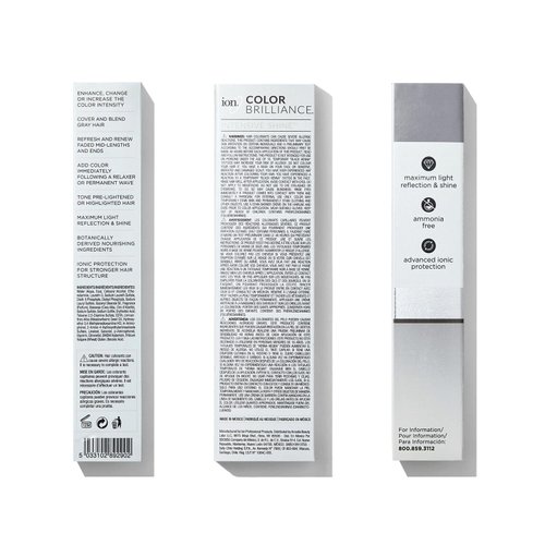 ion Brilliant Grey 8NAV Light Graphite Demi Permanent Crème Hair Color, Fade resistant & PPD Free 2.05 Oz