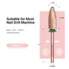 MelodySusie Long Flame Nail Drill Bits, 3/32'' Carbide Tungsten Bits, Suitable for Manicure Pedicure Cuticle Gel Polishing, Beginners Bits, Rose Gold, Series Bit-X, Coarse