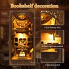 Book Nook Kit for Adult - THRIVINGIVAN DIY Miniature Model Build Dollhouse Kit 3D Wooden Puzzle with Sensor Led Light for Bookshelf Bookend Insert Decor Adults Teen Crafts