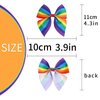 Rainbow Hair Bow Clips Gay Pride Day Cute Candy Bows Ribbon Hair-bow Hairclips Cheer Hair Headband for Party Beach Back to School Festival Hair Accessories 3PCS