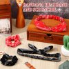 Hoteam 2 Set Bandana Headband and Bandana Scrunchies for Women and Girls, Elastic Paisley Headbands Paisley Bandana Hair Tie Knot Retro Headbands Adjustable Headwrap (Red,Black)