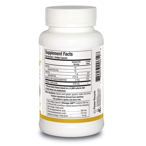 BIOTICS Research Biomega 500 Omega 3 Fish Oil Supplement, Highly Concentrated Fish Oil with EPA/DHA, Omega 3 Fatty acids, Supports Immune and Cardiovascular 90 Softgels