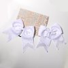 WRBAJIS Big Hair Bows Ties Ponytail Holder Bow Hair Bands Glitter Rhinestones Hair Accessories for Women Cheerleading Birthday Wedding Party Supplies 2Pcs White