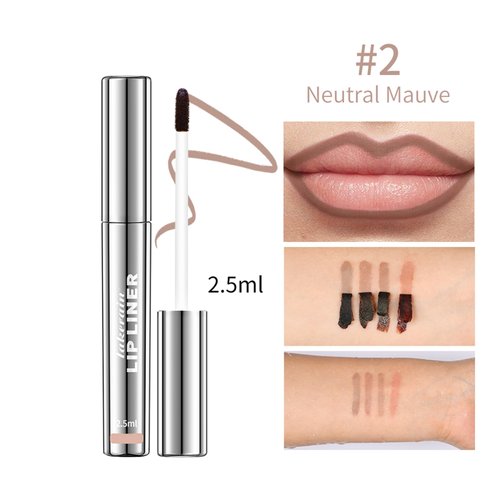 Peel Off Lip Liner Stain - Long-Lasting, Smudge-Proof, Waterproof Nude Matte Lip Tint, Non-Fading Peel Off Lip Color, Effortless Precision & Full Coverage, Vegan & Cruelty-Free, #2 Neutral Mauve