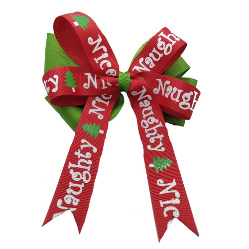 Naughty or Nice Christmas Holiday Hair Bow