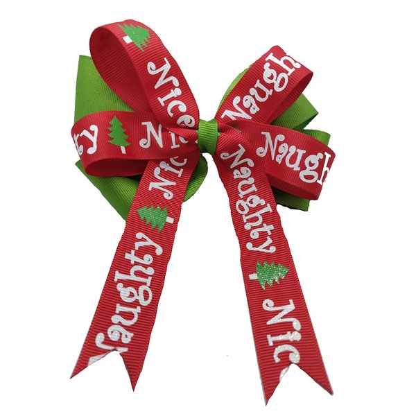Naughty or Nice Christmas Holiday Hair Bow