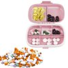 Zuiaso 1Pack Daily Pill Organizer, 8 Compartments Travel Pill Case for Pocket Purse Portable Medicine Vitamin Container Pink