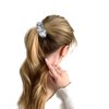 12 Pcs PU Leather Cheer Hair Scrunchies Gold Scrunchy School Performance Ponytail Holder Hair Accessories for Cheerleading Teen Girls College Sports (Silver)
