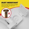 White Plastic Toilet Seat Hinge Replacement with Bolts Screw and Nuts
