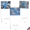 10 Assorted 'Snow Tops' Season's Greetings Cards with Envelopes Small 4 x 5.12 inch, Holiday Note Cards with Snow-Covered Branches and Tree Tops, Stationery Set for Holidays, Winter, Parties M9632XSG
