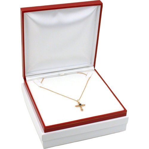 Red Leather Necklace Pendant Gift Box Jewelry Display