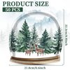 Naozinebi 50Pcs Winter Party Plates Winter Forest Tableware Set Party Decorations Christmas Tree Elk Disposable Paper Dessert Plates Crystal Ball Shaped Dinnerware for Xmas Holiday Party Supplies