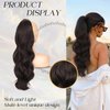 Stamped Glorious Ponytail Extension Drawstring Ponytail Extension for Women 26 Inch Long Wavy Layered Pony Tails Hair Extensions Clip in Ponytail Hairpiece for Daily Party Use（Dark Brown）