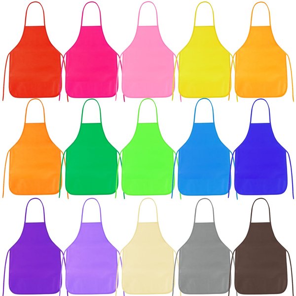 PLULON 60 Pcs Kids Apron Painting Aprons for Kids, Kids Aprons for Painting Art Apron Smocks Bulk for Art Painting Activity Craft Home Kitchen Classroom Party Supplies