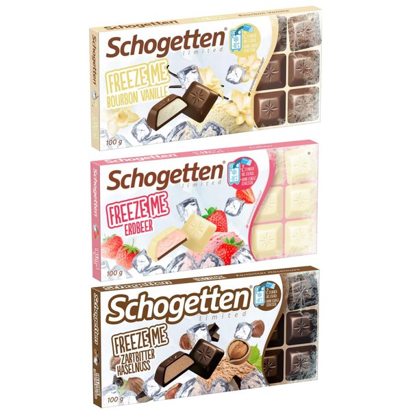 Schogetten Limited Summer 2024 Edition German Chocolate Variety Pack of 3 Bars, 100g each