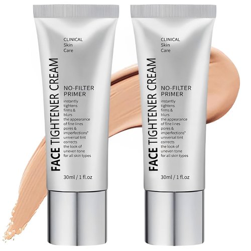Face Tightener No-Filter Primer, Skin Tightener Primer Face Makeup, Blurring Face Primer, Face Blurring Primer for Face Before Makeup, Shine Control, Evens Out Skin Tone for All Skin Types